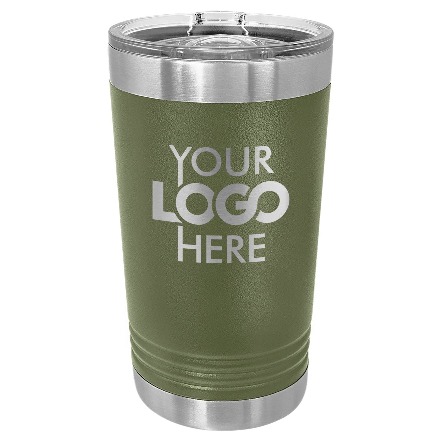 BULK 16oz Stainless Steel Custom Laser Engraved Tumblers With Slider Lid - Free Shipping!