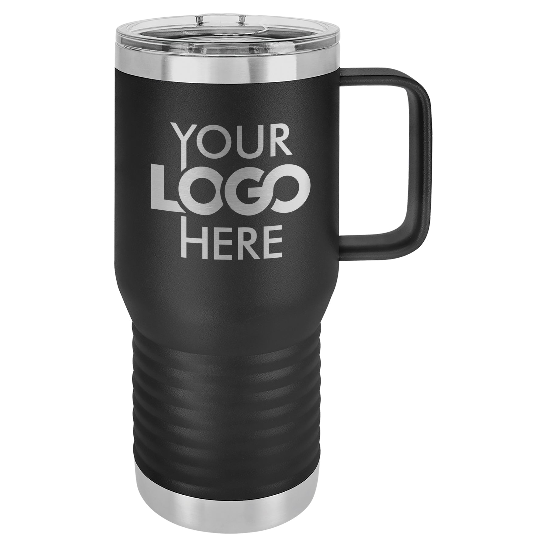 BULK 20oz Stainless Steel Custom Laser Engraved Coffee Mugs With Slider Lid  - Free Shipping!