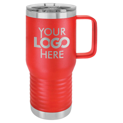 BULK 20oz Stainless Steel Custom Laser Engraved Coffee Mugs With Slider Lid - Free Shipping!