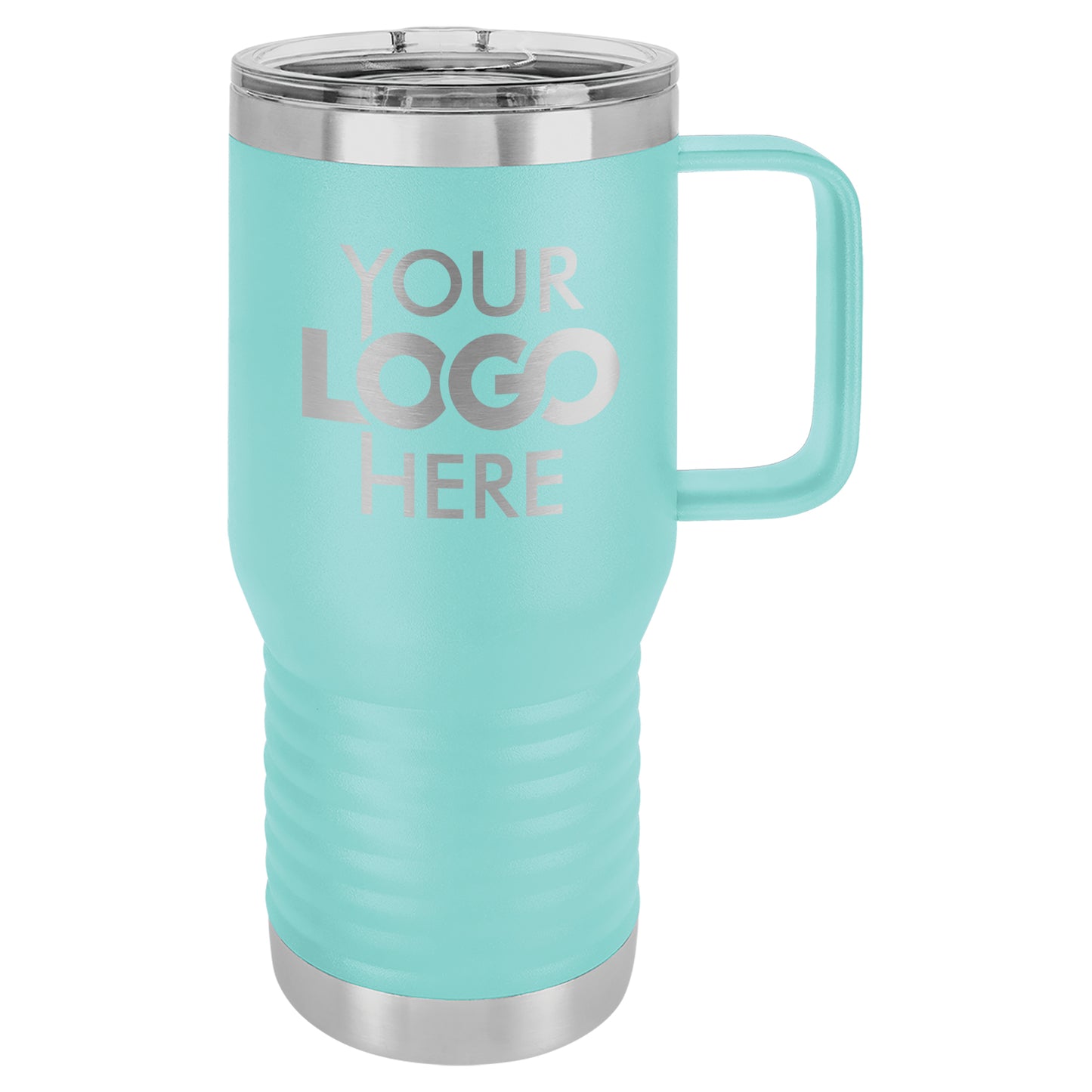 BULK 20oz Stainless Steel Custom Laser Engraved Coffee Mugs With Slider Lid - Free Shipping!