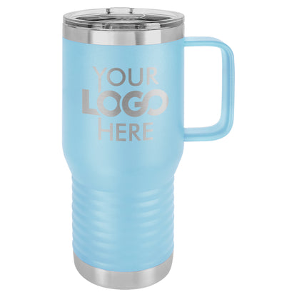 BULK 20oz Stainless Steel Custom Laser Engraved Coffee Mugs With Slider Lid - Free Shipping!