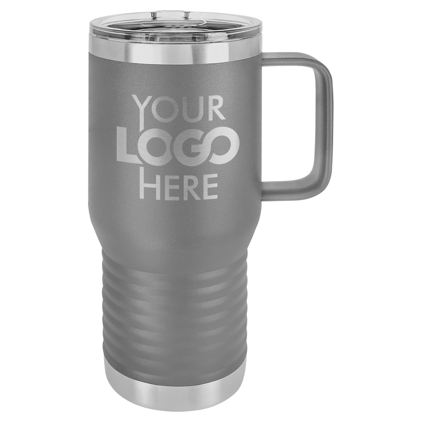 BULK 20oz Stainless Steel Custom Laser Engraved Coffee Mugs With Slider Lid - Free Shipping!