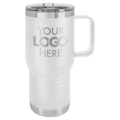 BULK 20oz Stainless Steel Custom Laser Engraved Coffee Mugs With Slider Lid - Free Shipping!