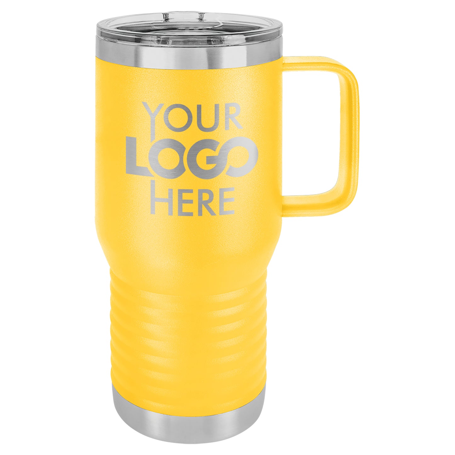 BULK 20oz Stainless Steel Custom Laser Engraved Coffee Mugs With Slider Lid - Free Shipping!