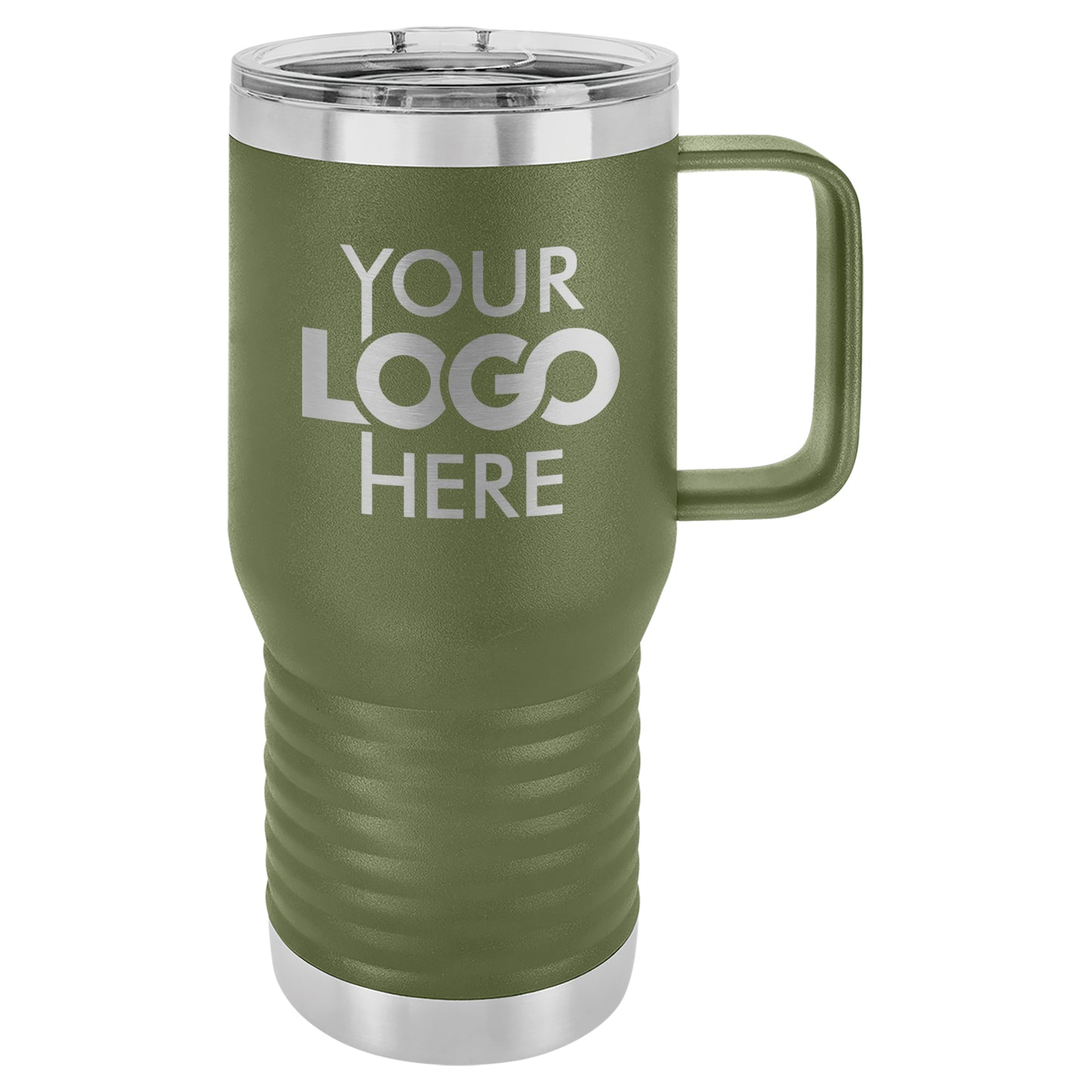 BULK 20oz Stainless Steel Custom Laser Engraved Coffee Mugs With Slider Lid - Free Shipping!