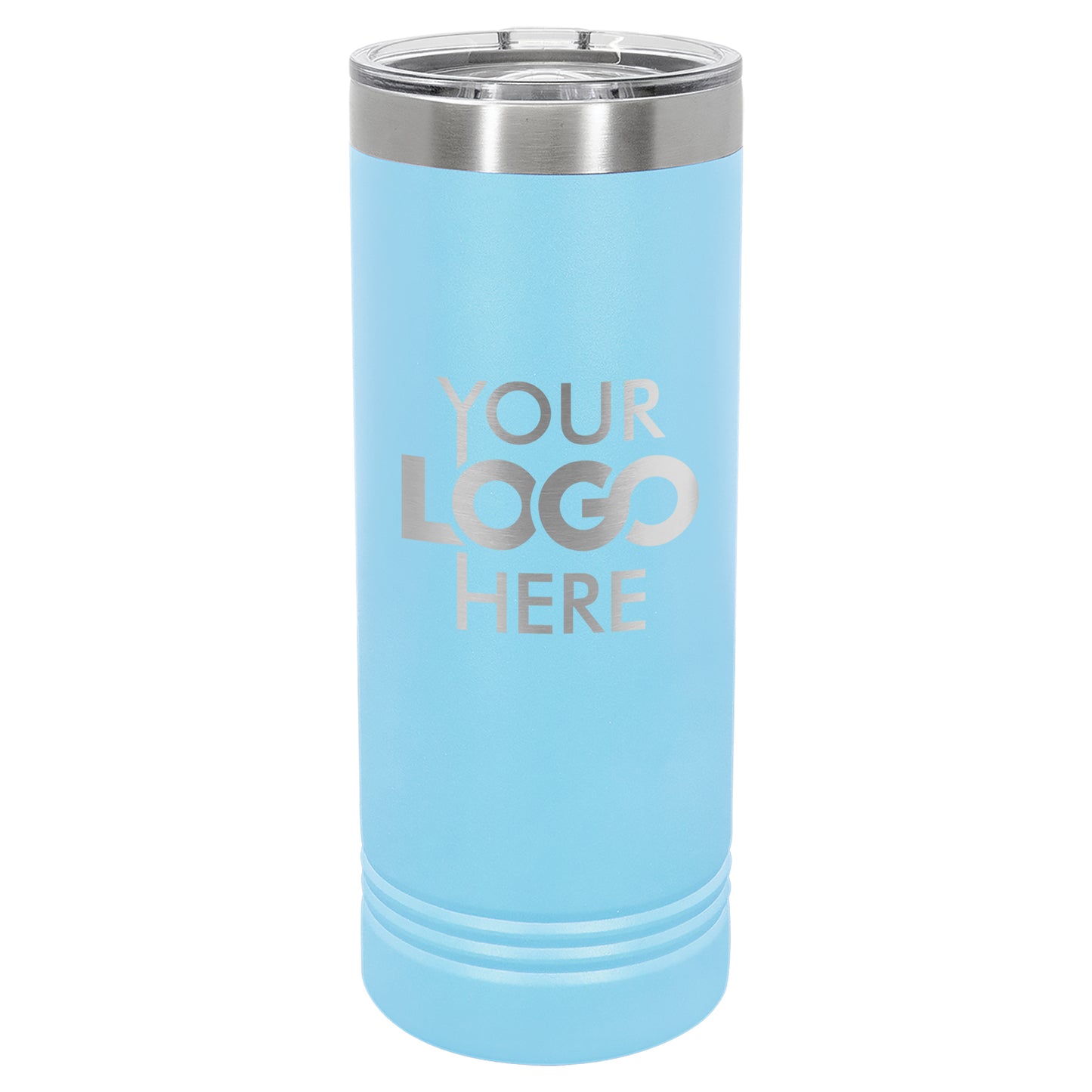 BULK 22oz Skinny Stainless Steel Custom Laser Engraved Tumblers With Slider Lid - Free Shipping!