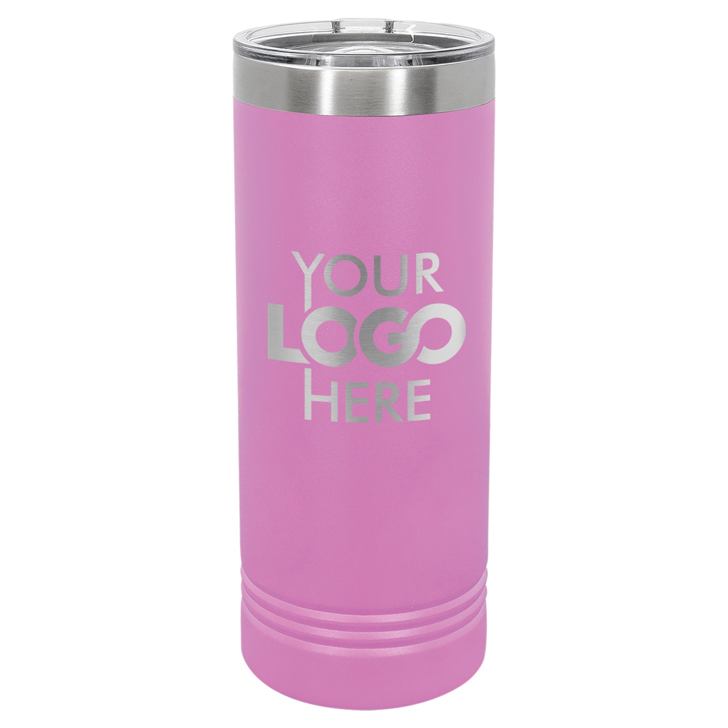 BULK 22oz Skinny Stainless Steel Custom Laser Engraved Tumblers With Slider Lid - Free Shipping!