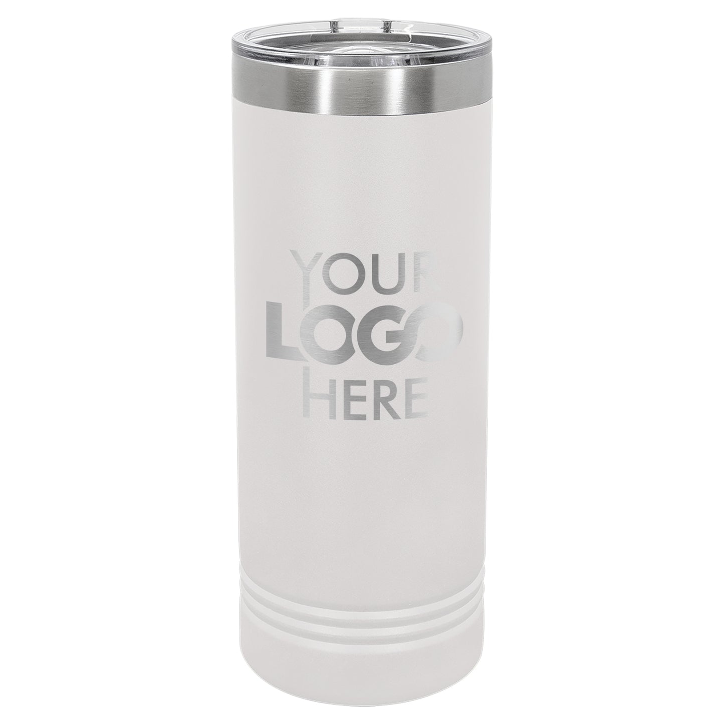 BULK 22oz Skinny Stainless Steel Custom Laser Engraved Tumblers With Slider Lid - Free Shipping!