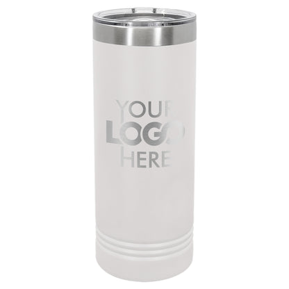 BULK 22oz Skinny Stainless Steel Custom Laser Engraved Tumblers With Slider Lid - Free Shipping!