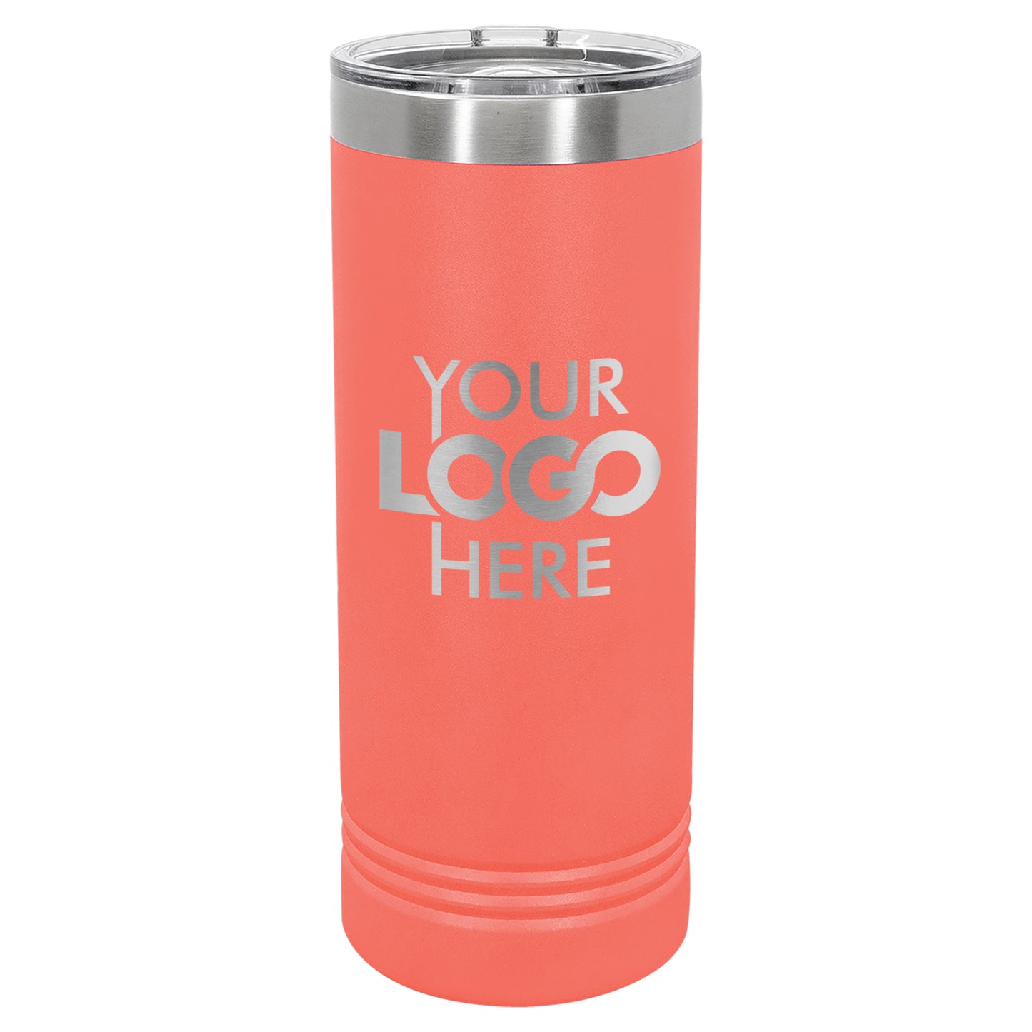 BULK 22oz Skinny Stainless Steel Custom Laser Engraved Tumblers With Slider Lid - Free Shipping!