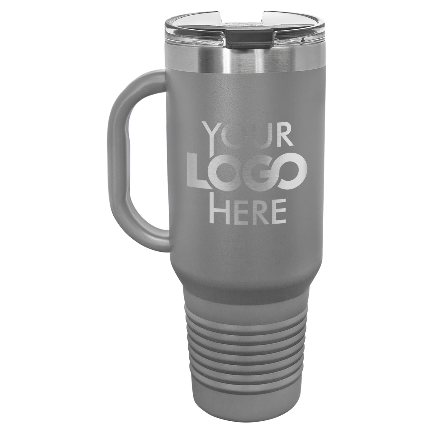 BULK 40oz Stainless Steel Custom Laser Engraved Tumblers With Flip Lid and Handle - Free Shipping!