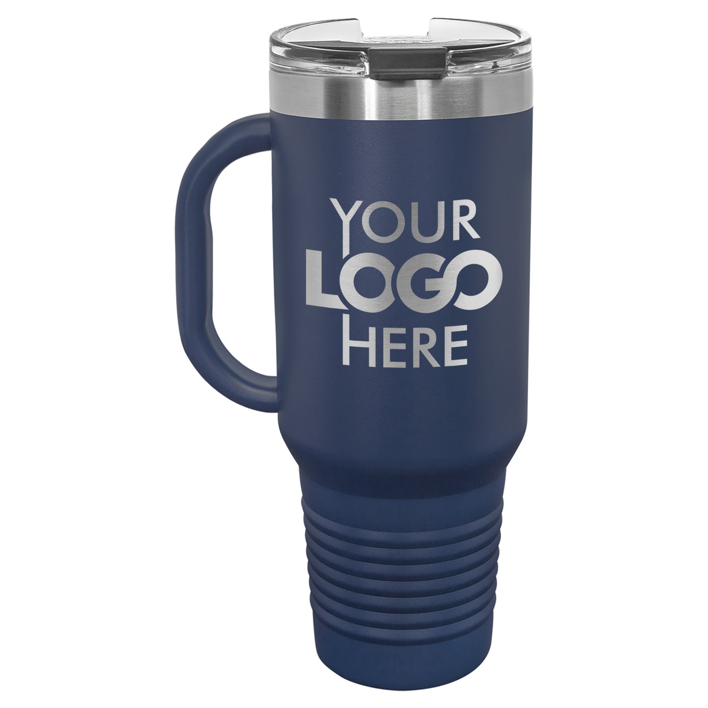 BULK 40oz Stainless Steel Custom Laser Engraved Tumblers With Flip Lid and Handle - Free Shipping!