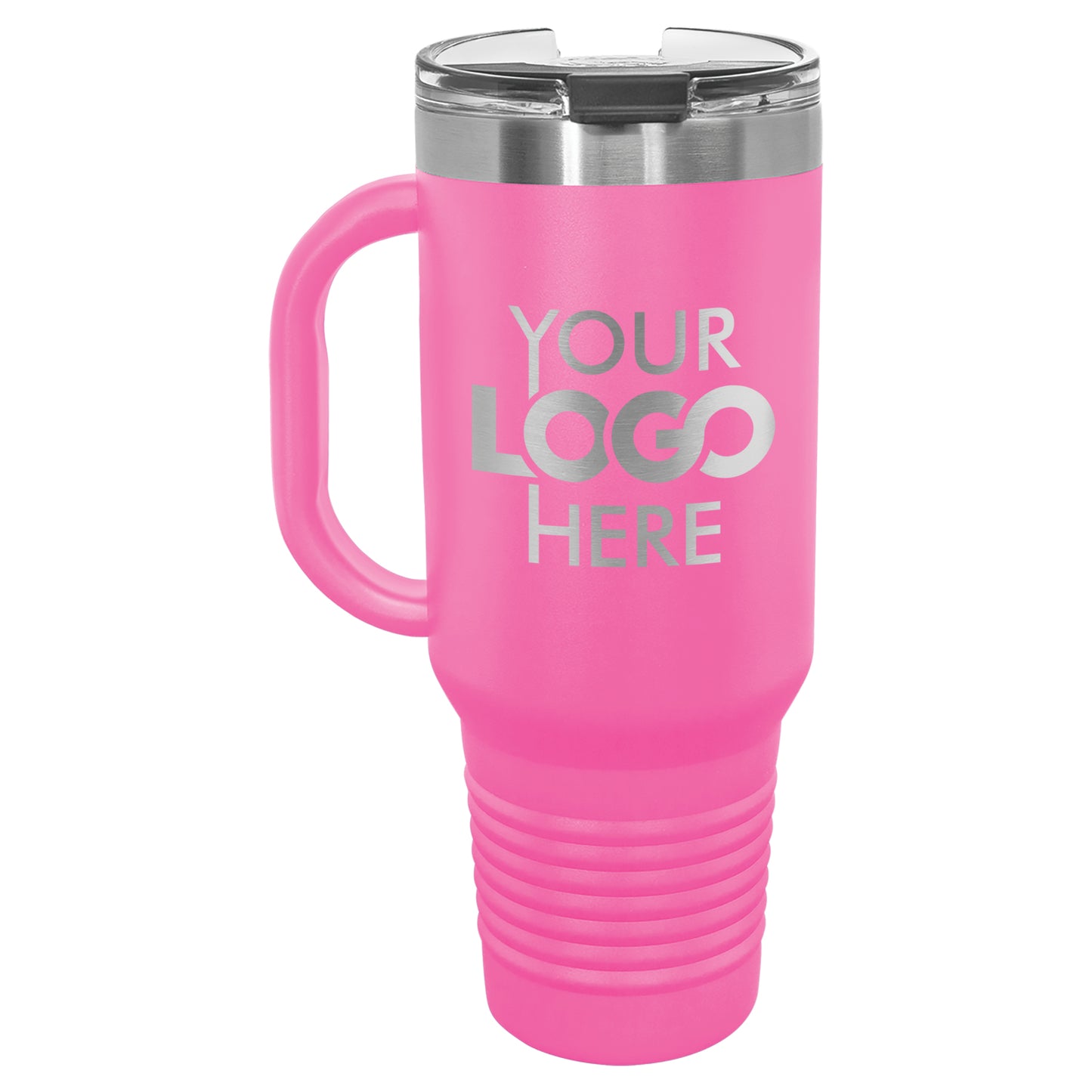 BULK 40oz Stainless Steel Custom Laser Engraved Tumblers With Flip Lid and Handle - Free Shipping!