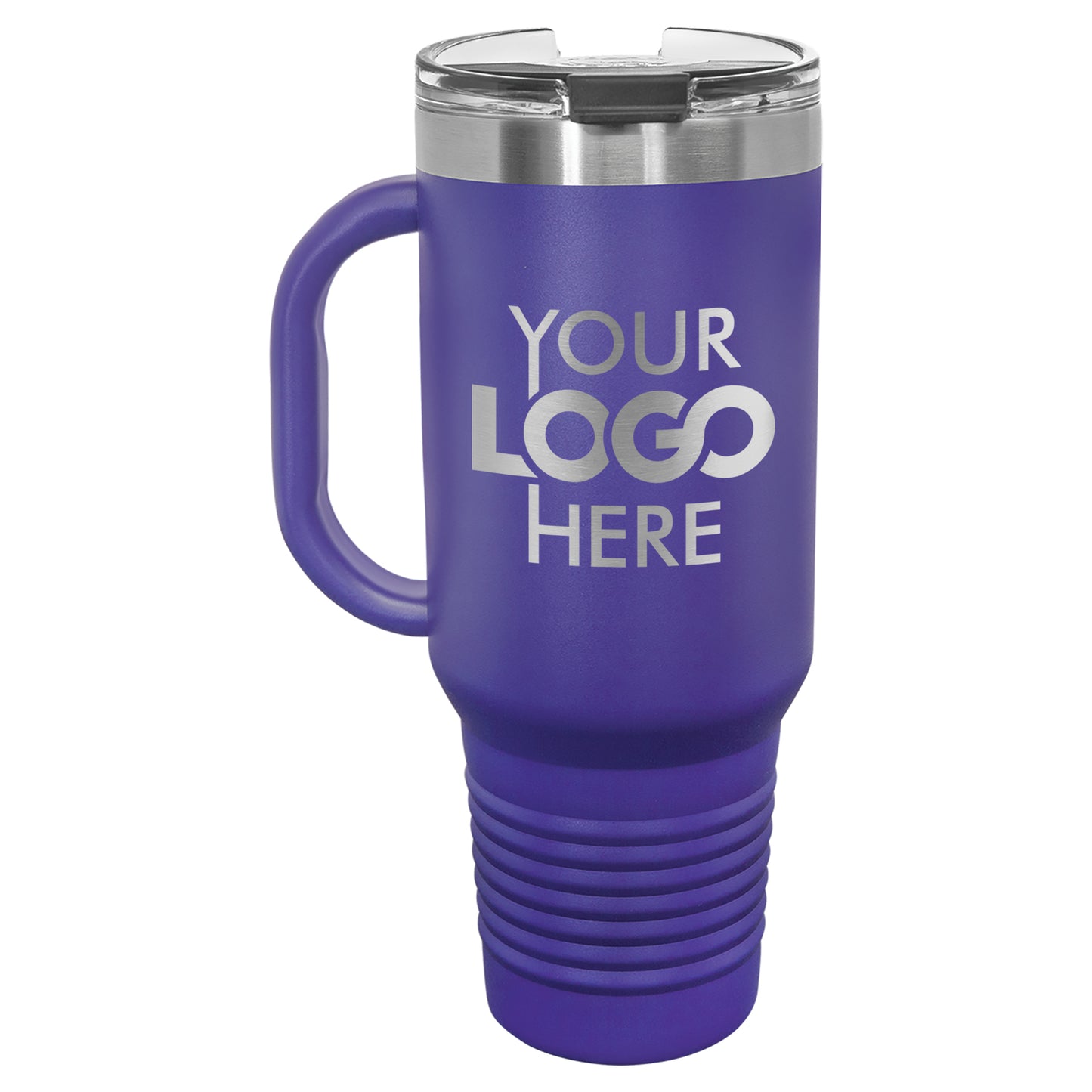 BULK 40oz Stainless Steel Custom Laser Engraved Tumblers With Flip Lid and Handle - Free Shipping!