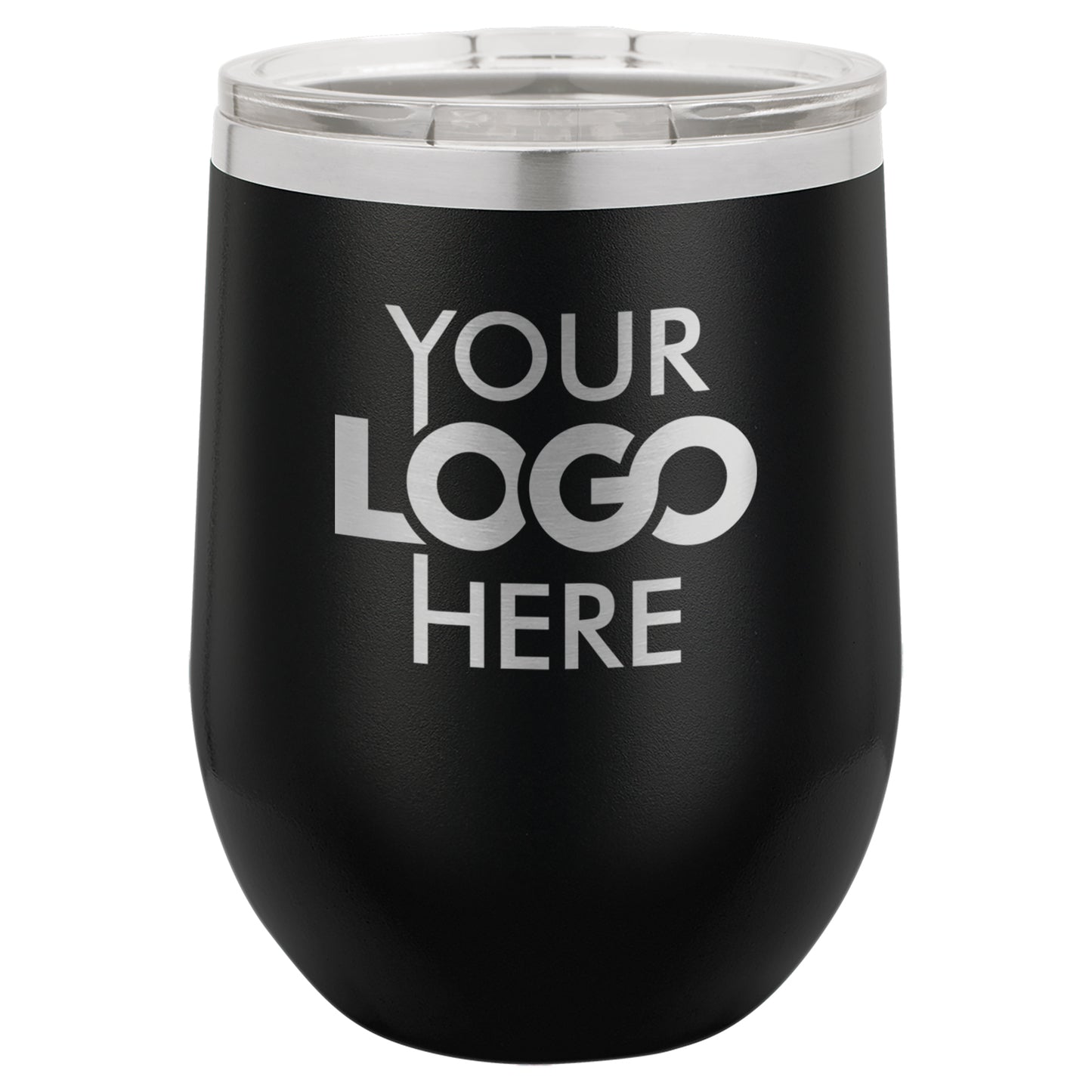 BULK 12oz Stainless Steel Custom Laser Engraved Wine Tumblers With Lid - Free Shipping!