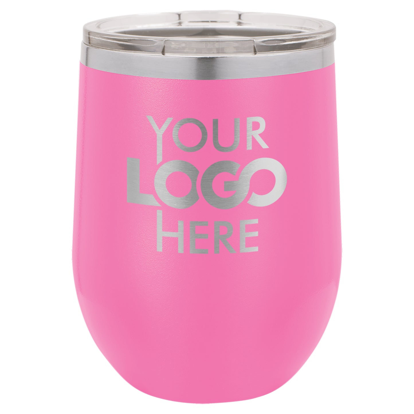 BULK 12oz Stainless Steel Custom Laser Engraved Wine Tumblers With Lid - Free Shipping!