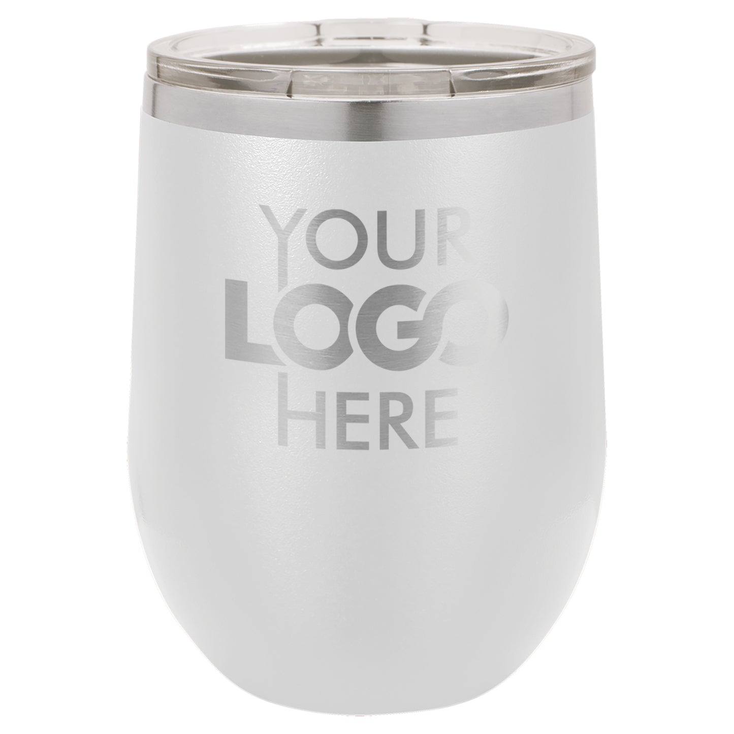 BULK 12oz Stainless Steel Custom Laser Engraved Wine Tumblers With Lid - Free Shipping!