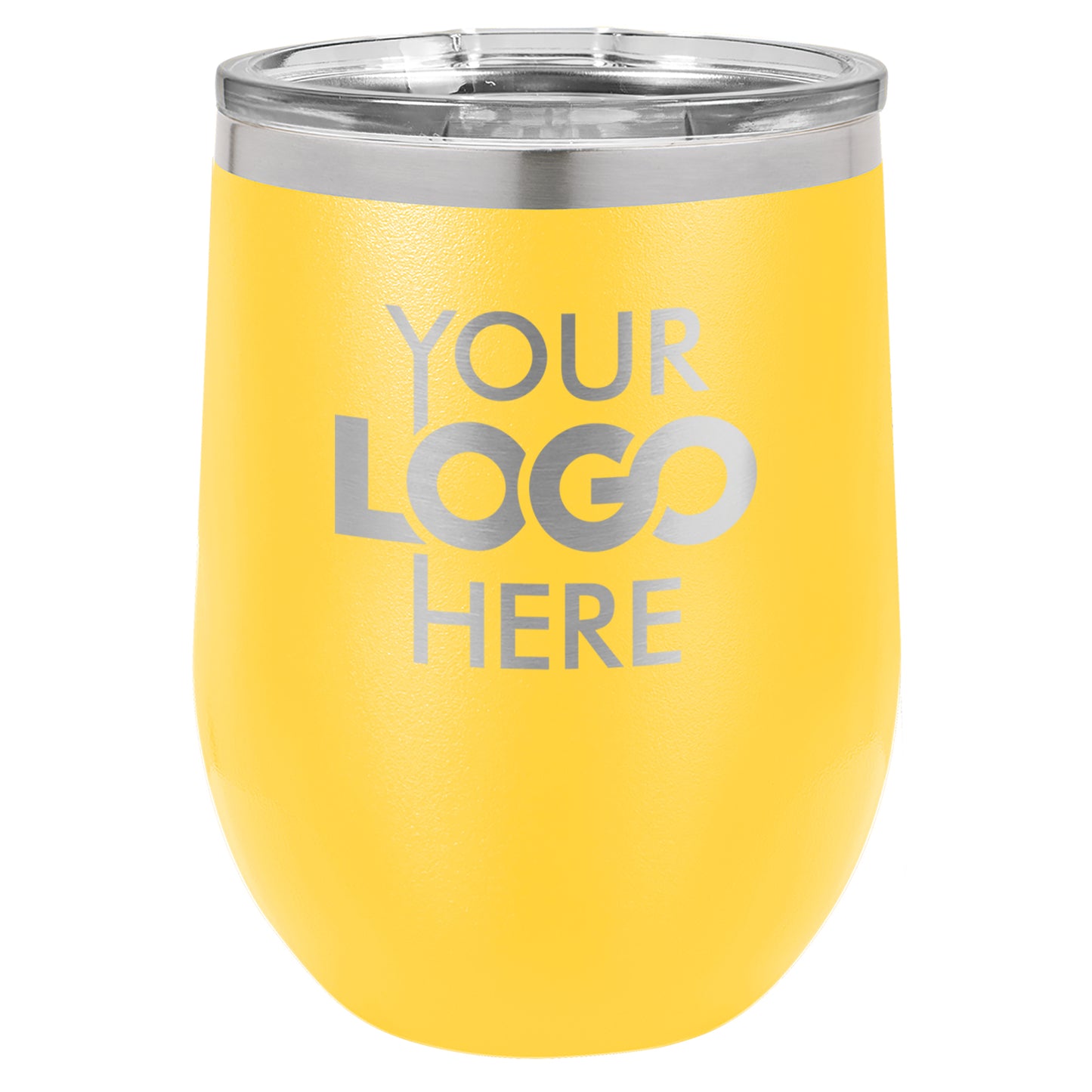 BULK 12oz Stainless Steel Custom Laser Engraved Wine Tumblers With Lid - Free Shipping!